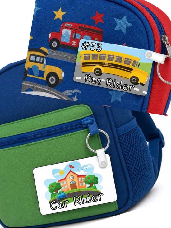 Hand Crafted Other - Student Safety Rider Backpack Tags
